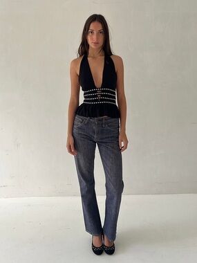 NWT Little Yarn Camille Studded Halter - Small